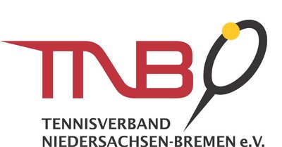 Logo des Tennisverbandes Niedersachsen-Bremen e.V. Oben sind die Buchstaben "TNB" stilisiert dargestellt, wobei das "O" rechts an einen Tennisball und Schläger erinnert. Unter dem Logo steht in Großbuchstaben "Tennisverband Niedersachsen-Bremen e.V."